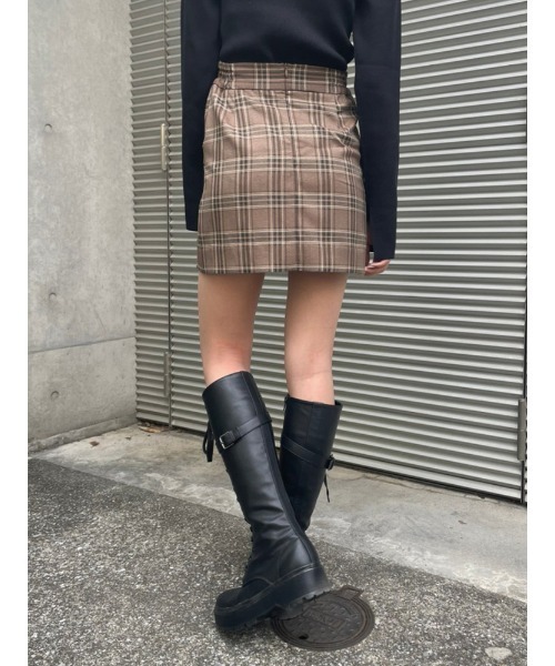 ENVYM(アンビー)の「ラップボタンSK(スカート・レディース・ブラック/ベージュ/チェック・FREE)」の16枚目の写真