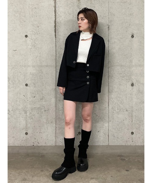 ENVYM(アンビー)の「ラップボタンSK(スカート・レディース・ブラック/ベージュ/チェック・FREE)」の19枚目の写真