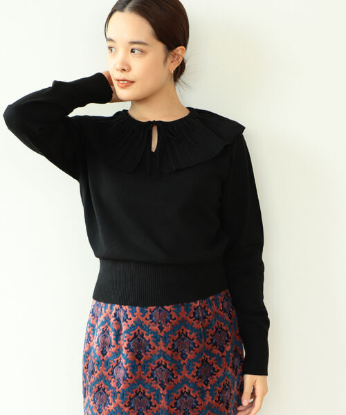 Ray BEAMS(レイビームス)の「Ray BEAMS / プリーツ カラー プルオーバー(ニット/セーター・レディース・オフホワイト/ブラック・ONE SIZE)」の17枚目の写真