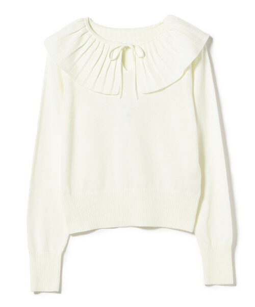 Ray BEAMS(レイビームス)の「Ray BEAMS / プリーツ カラー プルオーバー(ニット/セーター・レディース・オフホワイト/ブラック・ONE SIZE)」の20枚目の写真