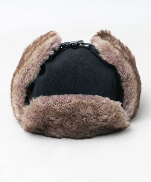 高密度フェイクファー×マイクロフリースフライトキャップ