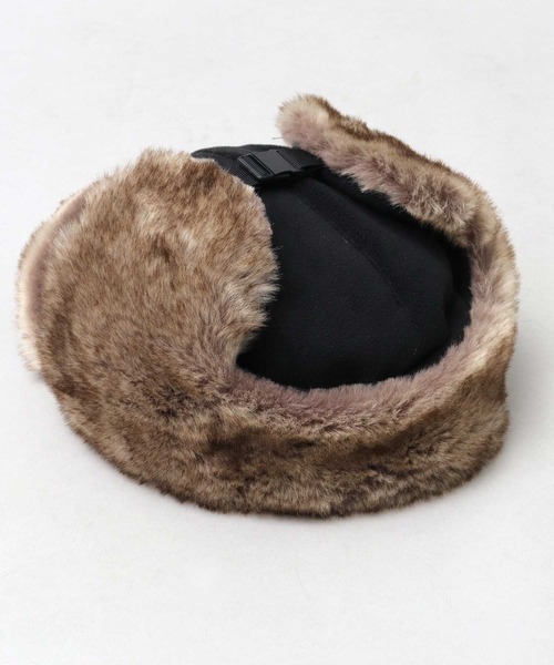 高密度フェイクファー×マイクロフリースフライトキャップ