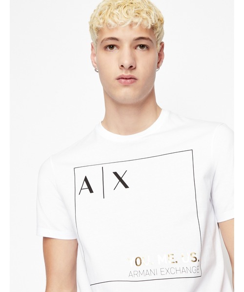 ARMANI EXCHANGE（アルマーニエクスチェンジ）の「【AX アルマーニ エクスチェンジ】YOU.ME.US. AXロゴ 半袖クルーネックTシャツ（Tシャツ/カットソー）」 WEAR