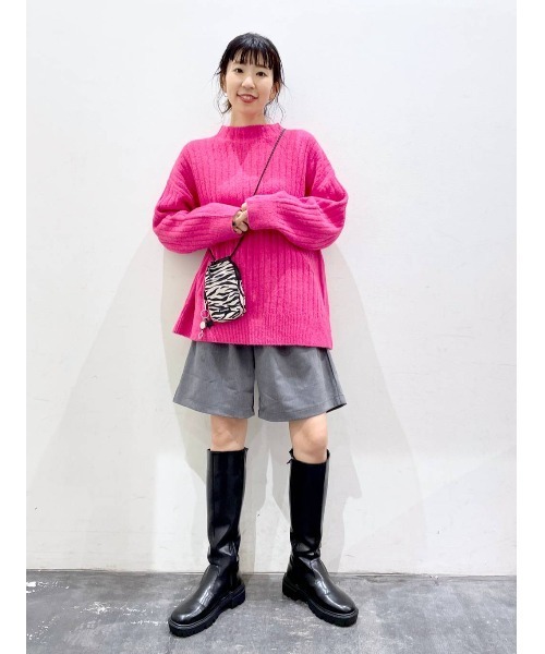 BAYFLOW(ベイフロー)の「ワイドリブニットプルオーバー(ニット/セーター・レディース・ピンク/グリーン/ブルー/チャコールグレー/オフホワイト/イエロー・FREE)」の9枚目の写真