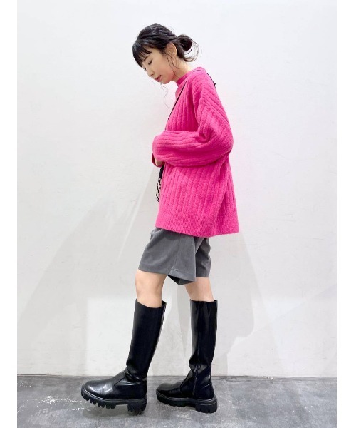 BAYFLOW(ベイフロー)の「ワイドリブニットプルオーバー(ニット/セーター・レディース・ピンク/グリーン/ブルー/チャコールグレー/オフホワイト/イエロー・FREE)」の10枚目の写真