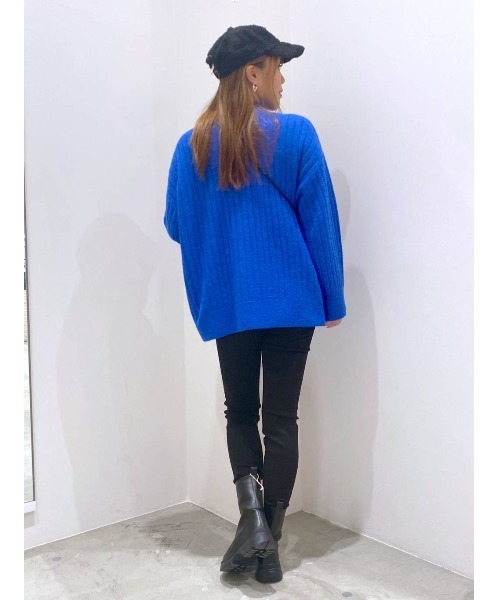 BAYFLOW(ベイフロー)の「ワイドリブニットプルオーバー(ニット/セーター・レディース・ピンク/グリーン/ブルー/チャコールグレー/オフホワイト/イエロー・FREE)」の18枚目の写真