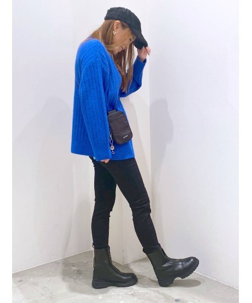 BAYFLOW(ベイフロー)の「ワイドリブニットプルオーバー(ニット/セーター・レディース・ピンク/グリーン/ブルー/チャコールグレー/オフホワイト/イエロー・FREE)」の19枚目の写真