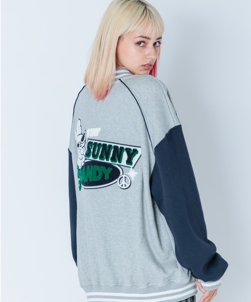 Candy Stripper（キャンディストリッパー）の「COOL BUNNY SWEAT STADIUM ジャンパー（スタジャン・レディース・ブラック/ヘザーグレー・2）」の18枚目の写真