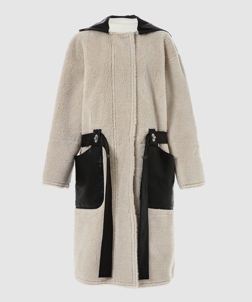 22FW SHEARING REVERSIBLE COAT - IVORY