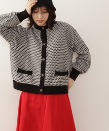 N.（N. Natural Beauty Basic） | ◆ゴールドボタンツイードニットカーディガン(カーディガン/ボレロ)