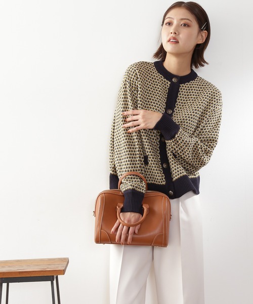 N.（N. Natural Beauty Basic）（エヌエヌナチュラルビューティーベーシック）の「◆ゴールドボタンツイードニットカーディガン（カーディガン/ボレロ・レディース・ブラック系その他/グリーン系その他/イエロー系その他・MEDIUM）」の12枚目の写真