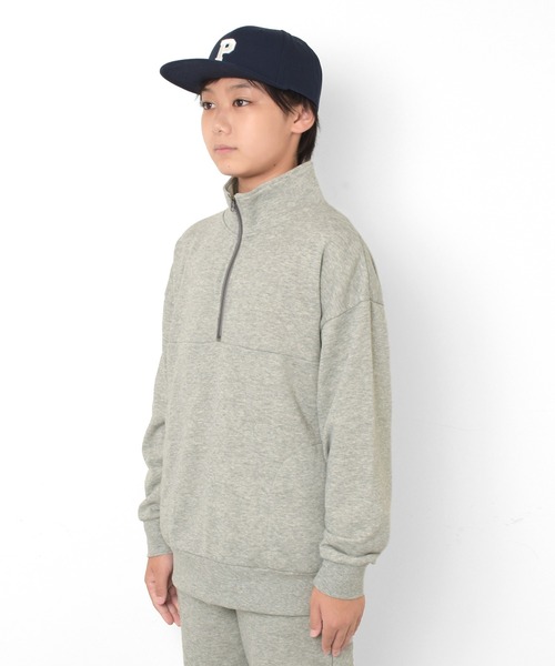 GLAZOS（グラソス）の「ハーフジップスウェット【セットアップ対応】（スウェット・キッズ・ライトベージュ/カーキ/ブラック/グレー・140cm/170cm/160cm/150cm）」の22枚目の写真
