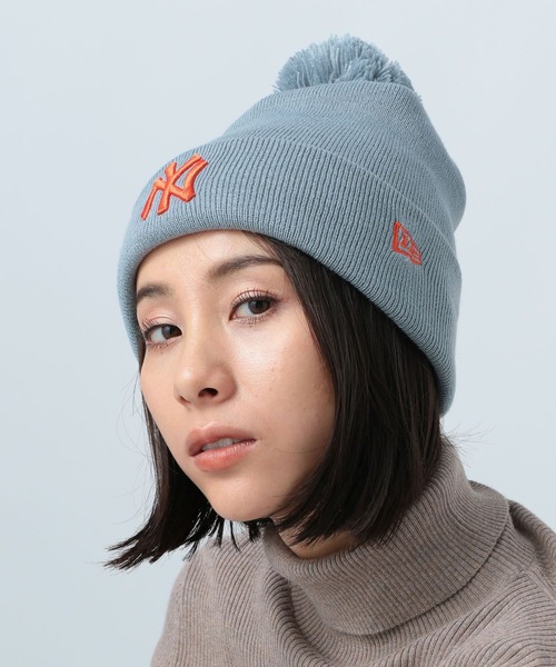 BAYFLOW（ベイフロー）の「【NEW ERA(ニューエラ)】別注NYポンポンニット（ニットキャップ/ビーニー・レディース・ベージュ/ブラック/クリアブルー・FREE）」の3枚目の写真