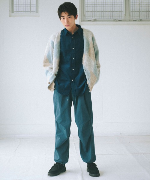 WHIMSIC（ウィムジック）の「【UNISEX】アーガイルシャギーニットカーディガン（カーディガン/ボレロ・メンズ・ブルー/イエロー/チャコールグレー・FREE）」の10枚目の写真