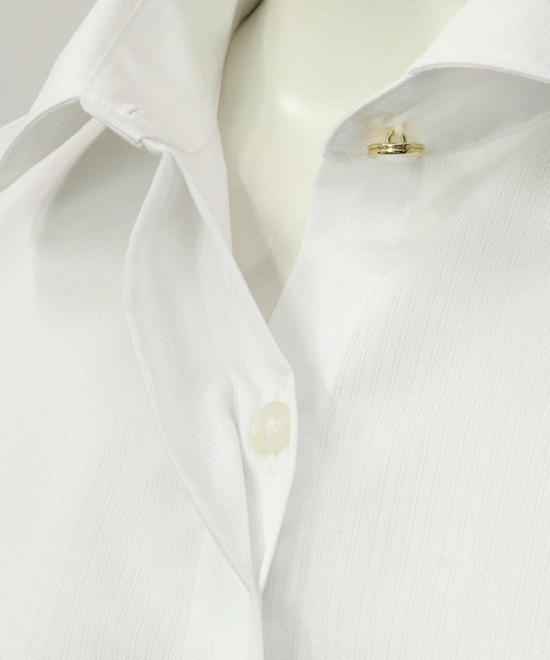 TOKYO SHIRTS(トウキョウシャツ)の「形態安定ノーアイロン ワイド衿 長袖ビジネスワイシャツ(ビジネスシャツ・レディース・ホワイト・LL/S/M/L/XL)」の5枚目の写真