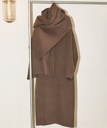 美品★todayful トゥデイフル★エコファー ケープ ショール コート ケープ コート ウール シルク 手縫い Filomo レディース