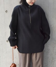 SHIPS（シップス）の「〈手洗い可能〉Wai+:ジップアップタートルネック