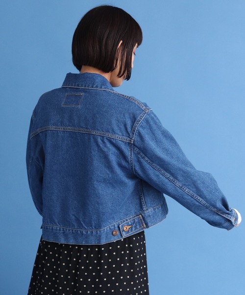 My Fav. CHILD WOMAN（マイファブチャイルドウーマン）の「12ozムラ糸デニムストーンバイオショートGジャン（デニムジャケット・レディース・ブルー・FREE）」の19枚目の写真