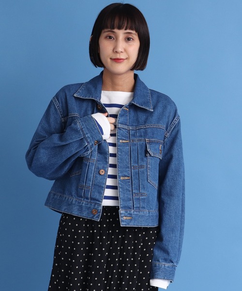 My Fav. CHILD WOMAN（マイファブチャイルドウーマン）の「12ozムラ糸デニムストーンバイオショートGジャン（デニムジャケット・レディース・ブルー・FREE）」の16枚目の写真