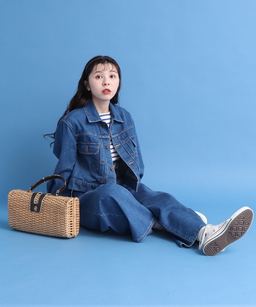 My Fav. CHILD WOMAN（マイファブチャイルドウーマン）の「12ozムラ糸デニムストーンバイオショートGジャン（デニムジャケット・レディース・ブルー・FREE）」の14枚目の写真