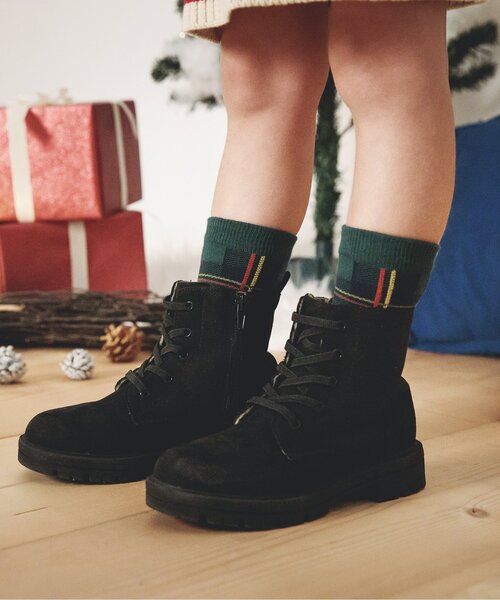 BREEZE（ブリーズ）の「クリスマスソックス（ソックス/靴下・キッズ・グリーン/サックスブルー/グレー/レッド/ネイビー・15 /18/21）」の9枚目の写真