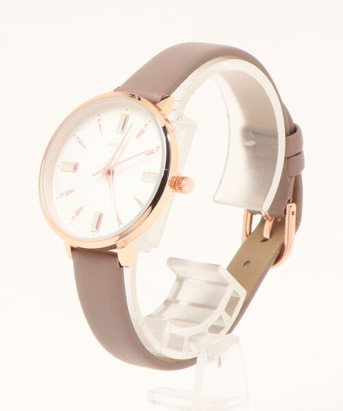 Three Four Time（ｽﾘｰﾌｫｰﾀｲﾑ）の「ストーン合皮ウォッチ　/　時計（アナログ腕時計・レディース・ブルー/グレー/ベージュ・FREE）」の7枚目の写真