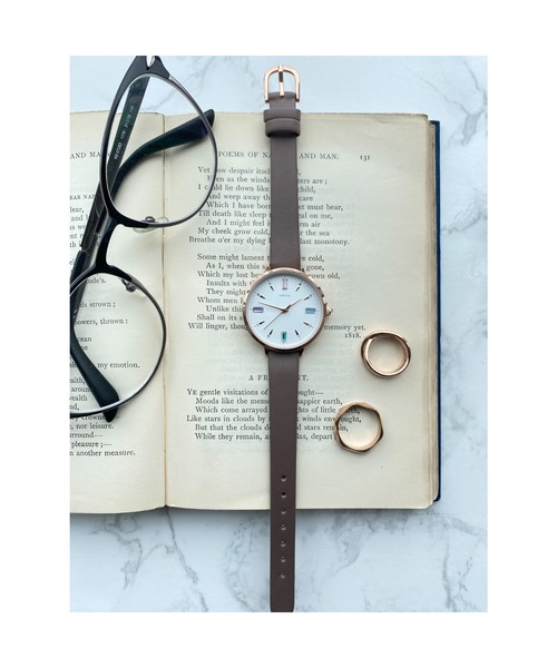 Three Four Time（ｽﾘｰﾌｫｰﾀｲﾑ）の「ストーン合皮ウォッチ　/　時計（アナログ腕時計・レディース・ブルー/グレー/ベージュ・FREE）」の13枚目の写真