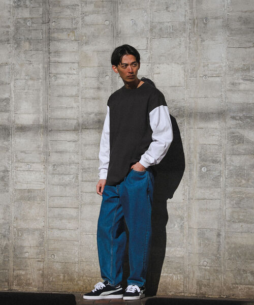 Champion（チャンピオン）の「Champion × BEAMS / 別注 2トーン ロングスリーブ Tシャツ（Tシャツ/カットソー・メンズ・ブラック/ホワイト/グレー系その他・M/XL/L）」の10枚目の写真