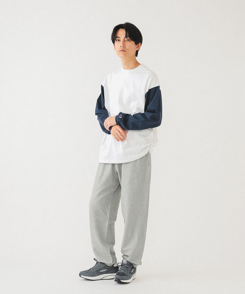 Champion（チャンピオン）の「Champion × BEAMS / 別注 2トーン ロングスリーブ Tシャツ（Tシャツ/カットソー・メンズ・ブラック/ホワイト/グレー系その他・M/XL/L）」の6枚目の写真