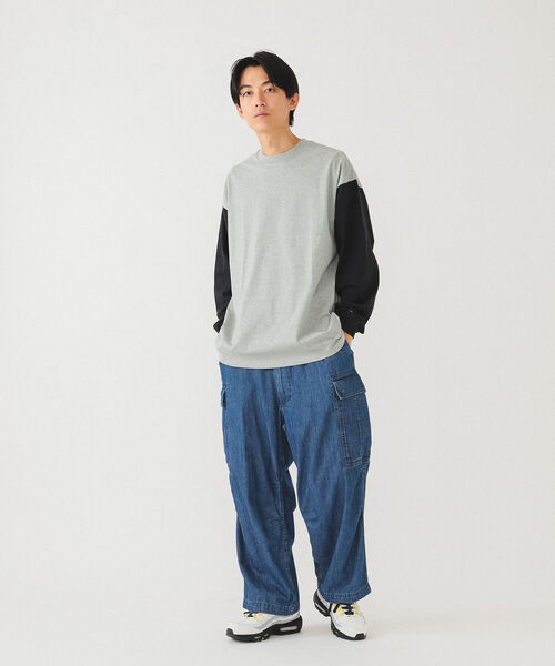 Champion（チャンピオン）の「Champion × BEAMS / 別注 2トーン ロングスリーブ Tシャツ（Tシャツ/カットソー・メンズ・ブラック/ホワイト/グレー系その他・M/XL/L）」の7枚目の写真