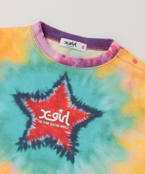X-girl Stages（エックスガールステージス）の「★星モチーフロゴタイダイ半袖Tシャツ（Tシャツ/カットソー・キッズ・パープル/イエロー・90cm/100cm/110cm/120cm/130cm/140cm）」の6枚目の写真
