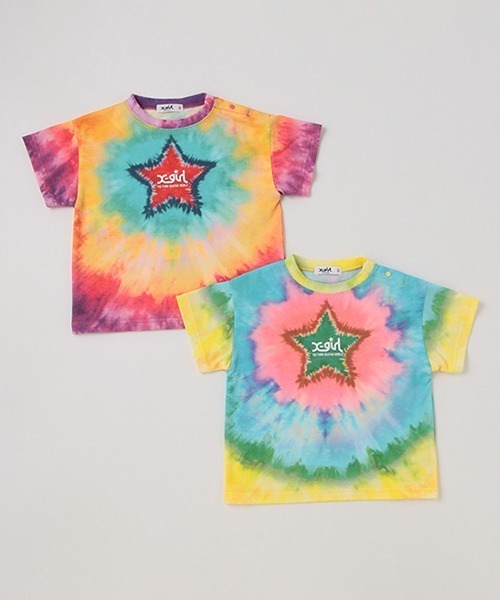 X-girl Stages（エックスガールステージス）の「★星モチーフロゴタイダイ半袖Tシャツ（Tシャツ/カットソー・キッズ・パープル/イエロー・90cm/100cm/110cm/120cm/130cm/140cm）」の11枚目の写真
