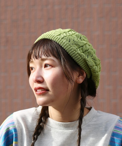 チチカカ（チチカカ）の「コットンレーシーベレー帽（ハンチング/ベレー帽・レディース・アイボリー/ブラック/グレー/ライトグリーン/オレンジ・FREE）」の11枚目の写真