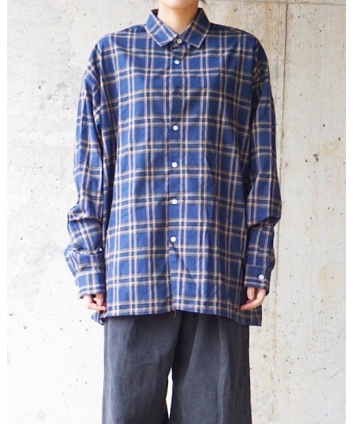 VIBGYOR（ヴィブジョー）の「【Re:one】CHECK  SHIRTS(MA)（シャツ/ブラウス・メンズ・ブラック/ネイビー・FREE）」の2枚目の写真