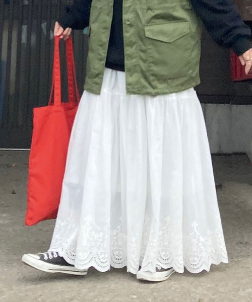 CORNERS by KR（コーナーズバイケーアール）の「【CORNERS by KR 】コットンレーススカート（スカート・レディース・オフホワイト/ブラック・M/S）」の10枚目の写真