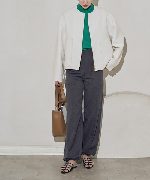 ROPE'（ロペ）の「【洗える】2WAYベイカーパンツ/セットアップ対応（カーゴパンツ・レディース・ネイビー/クリーム・36/38）」の14枚目の写真