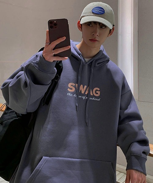 WESTBOY（ウエストボーイ）の「ルーズシルエットプルオーバープリントパーカー WOK23STP02【WB ORIGINALS】（パーカー・メンズ・ホワイト/グレー/ブラック・XL/L/XXL/M）」の7枚目の写真