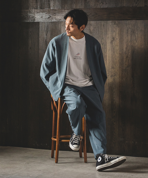 JOURNAL STANDARD（ジャーナルスタンダード）の「【EVALET / エバレット】ストレッチノーカラージャケット（ノーカラージャケット・メンズ・ダークブルー/グレー/ベージュ・MEDIUM/LARGE/SMALL）」の10枚目の写真