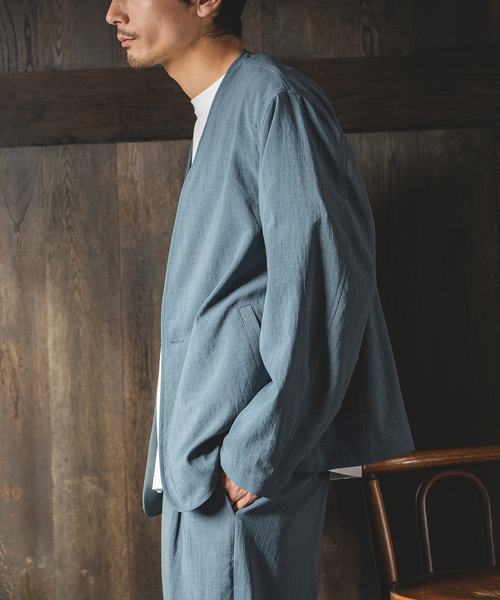 新品 定価1.9万 23区オム EVALET ストレッチ シアサッカー カーゴパンツ 46 (M) 黒【P24832】 23区HOMME 春夏 メンズ スラックス パンツ セールEVALET &frasl; エバレットストレッチノーカラージャケット