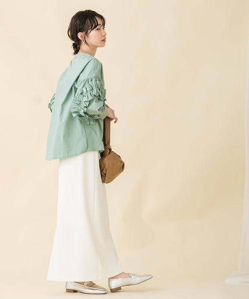Gready Brilliant（グレディブリリアン）の「ＣＮフリルスリーブブラウス（シャツ/ブラウス・レディース・オフホワイト/ベージュ/グリーン・38）」の15枚目の写真