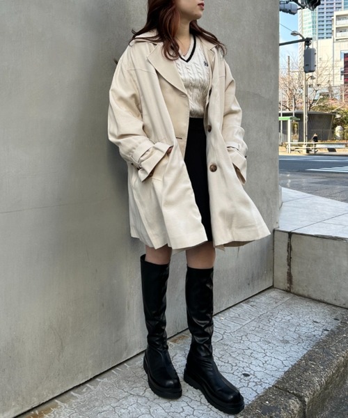 INGNI（イング）の「ミディ丈BIGトレンチコート（トレンチコート・レディース・ライトベージュ/ベージュ・M）」の3枚目の写真