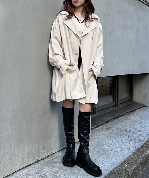 INGNI（イング）の「ミディ丈BIGトレンチコート（トレンチコート・レディース・ライトベージュ/ベージュ・M）」の7枚目の写真