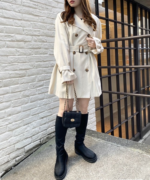 INGNI（イング）の「ミディ丈BIGトレンチコート（トレンチコート・レディース・ライトベージュ/ベージュ・M）」の12枚目の写真