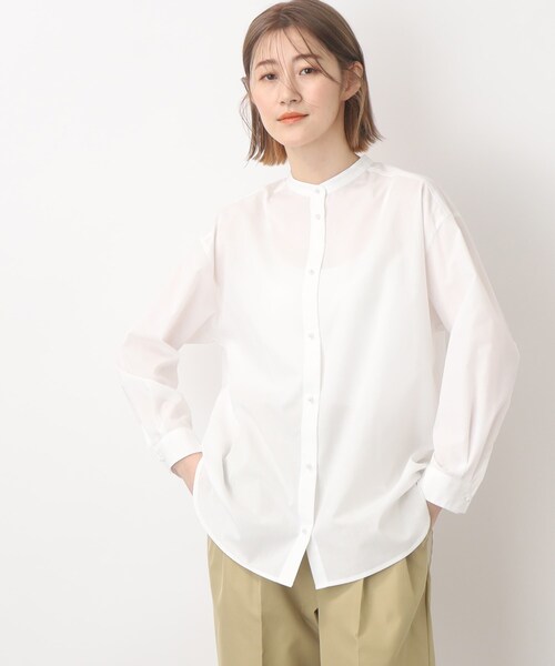grove(グローブ)の「◆【洗える】ブロードストライプブラウス(シャツ/ブラウス・レディース・ネイビー系1/ホワイト系4/アイボリー/ブルー系6・03/02/01/04/05)」の2枚目の写真