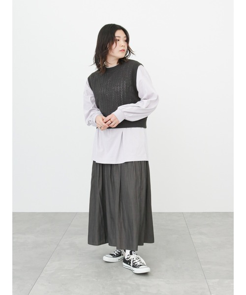 Samansa Mos2 blue（サマンサモスモスブルー）の「フロッキーロゴロンT（Tシャツ/カットソー・レディース・オフホワイト/クリーム/ラベンダー・ﾌﾘ-）」の16枚目の写真