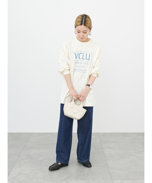 Samansa Mos2 blue（サマンサモスモスブルー）の「フロッキーロゴロンT（Tシャツ/カットソー・レディース・オフホワイト/クリーム/ラベンダー・ﾌﾘ-）」の21枚目の写真