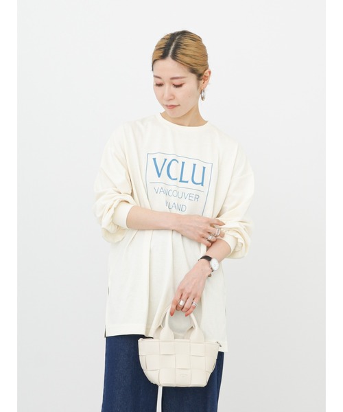 Samansa Mos2 blue（サマンサモスモスブルー）の「フロッキーロゴロンT（Tシャツ/カットソー・レディース・オフホワイト/クリーム/ラベンダー・ﾌﾘ-）」の18枚目の写真