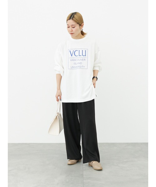 Samansa Mos2 blue（サマンサモスモスブルー）の「フロッキーロゴロンT（Tシャツ/カットソー・レディース・オフホワイト/クリーム/ラベンダー・ﾌﾘ-）」の11枚目の写真