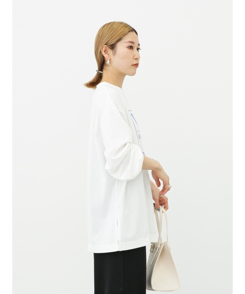 Samansa Mos2 blue（サマンサモスモスブルー）の「フロッキーロゴロンT（Tシャツ/カットソー・レディース・オフホワイト/クリーム/ラベンダー・ﾌﾘ-）」の15枚目の写真