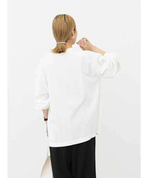 Samansa Mos2 blue（サマンサモスモスブルー）の「フロッキーロゴロンT（Tシャツ/カットソー・レディース・オフホワイト/クリーム/ラベンダー・ﾌﾘ-）」の20枚目の写真